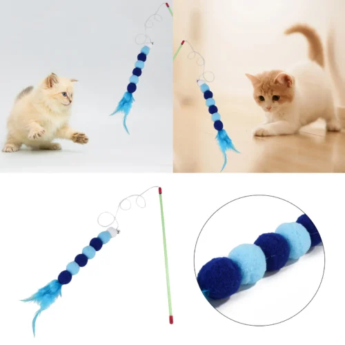 Cat Interactive Toy Soft Feather And Bell Beading